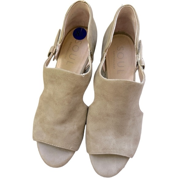 Soul Naturalizer PeepToe Heeled Sandal Booties Womens Size 8.5 Tan Brown - Picture 2 of 8